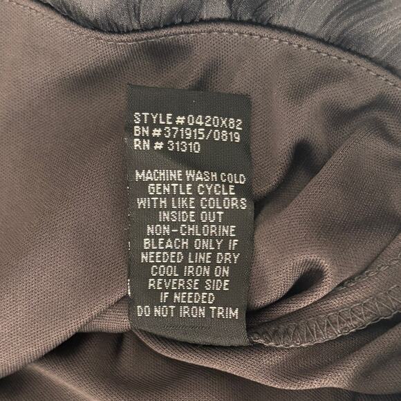 Black Bubble Hem Blouse Medium Gold Rhinestone Collar Top Shirt Bell I.N. Studio - Picture 9 of 11